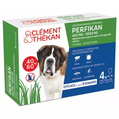 Clément Thékan Perfikan Antiparasitaires très grands chiens de 40 à 60kg - 4 pipettes
