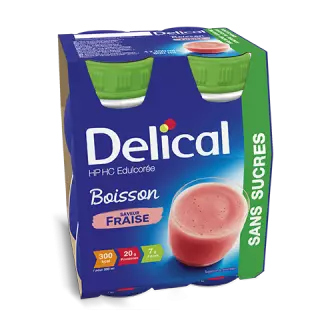 Delical Boisson HP/HC sans sucres fraise - 4x200ml