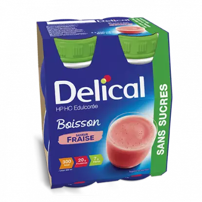 Delical Boisson HP/HC sans sucres fraise - 4x200ml