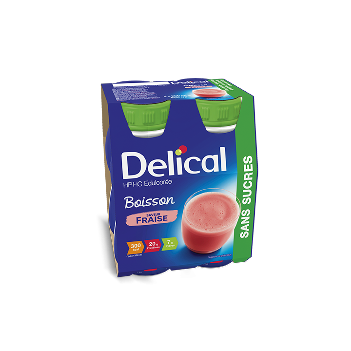 Delical Boisson HP/HC sans sucres fraise - 4x200ml