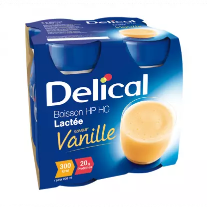 Delical Boisson lactée HP/HC vanille - 4x200ml