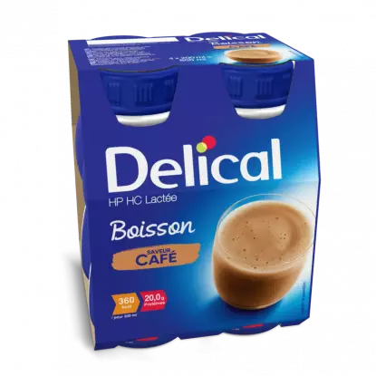 Delical Boisson lactée HP/HC café - 4x200ml