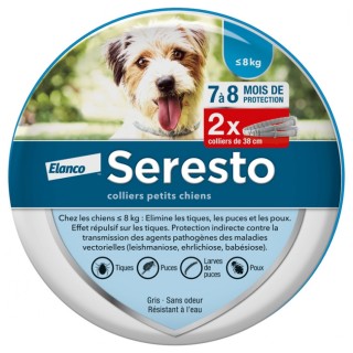 Seresto Collier antiparasitaire grands chiens - de 8 kg - 2 colliers