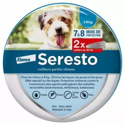 Seresto Collier antiparasitaire grands chiens - de 8 kg - 2 colliers