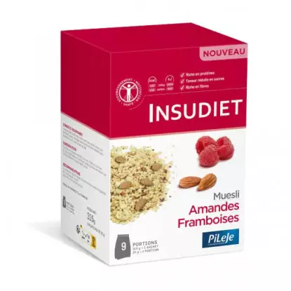 Insudiet Muesli Amandes Framboises - 9 portions de 35g
