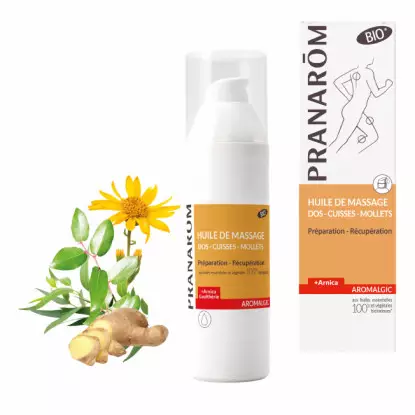 Pranarôm Aromalgic Huile de massage dos, cuisses et mollets Bio - 100ml