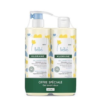 Klorane Bébé Gel lavant doux corps et cheveux - Lot 2 x 500ml