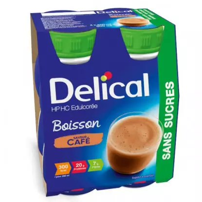 Delical Boisson HP/HC édulcorée sans sucres café - 4x200ml