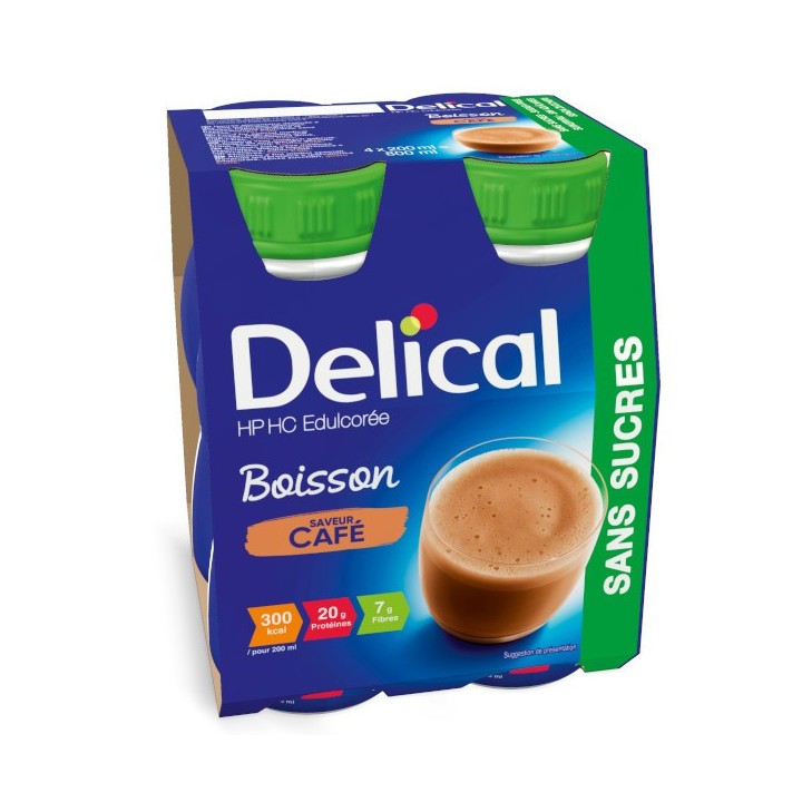 Delical Boisson HP/HC édulcorée sans sucres café - 4x200ml