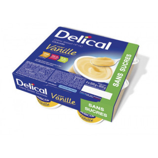 Delical Crème dessert HP/HC édulcorée sans sucres vanille - 4x200g
