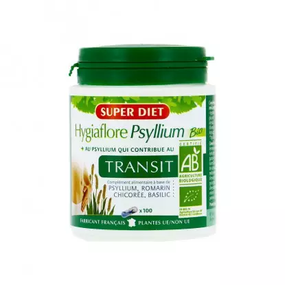 Superdiet Hygiaflore Psyllium transit Bio - 100 gélules