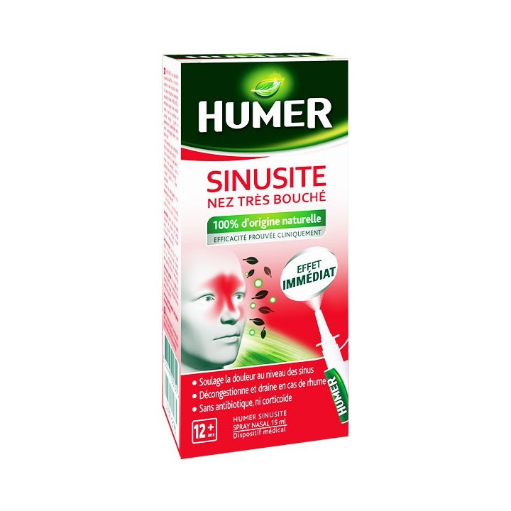 Humer Sinusite nez très bouché Spray nasal - 15ml