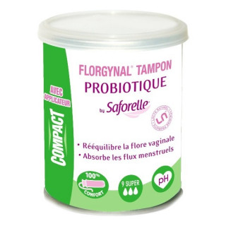 Saforelle Florgynal Tampons probiotique super avec applicateur - 9 unités