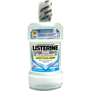 Listerine Soin blancheur Bain de bouche menthe douce - 500ml