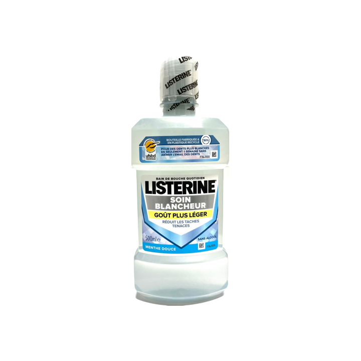 Listerine Soin blancheur Bain de bouche menthe douce - 500ml
