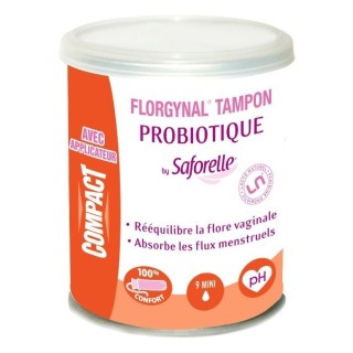 Saforelle Florgynal Tampons probiotique mini avec applicateur - 9 unités