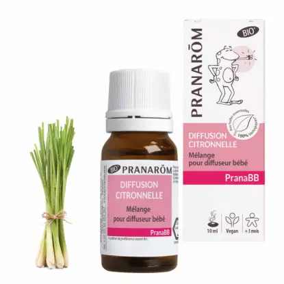 Pranarôm PranaBB Mélange anti-moustiques citronnelle pour diffusion Bio - 10ml