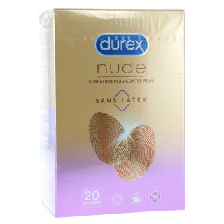Durex Nude Sensation peau contre peau sans latex - 20 préservatifs