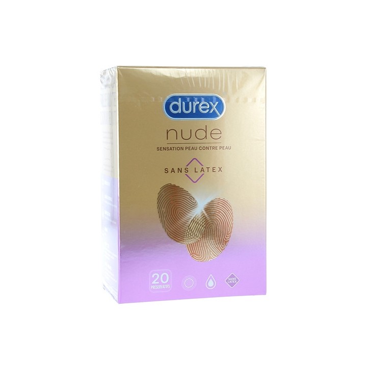 Durex Nude Sensation peau contre peau sans latex - 20 préservatifs