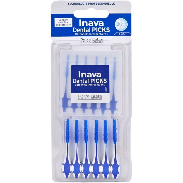 Inava Dental Picks Bâtonnets interdentaires - 36 unités