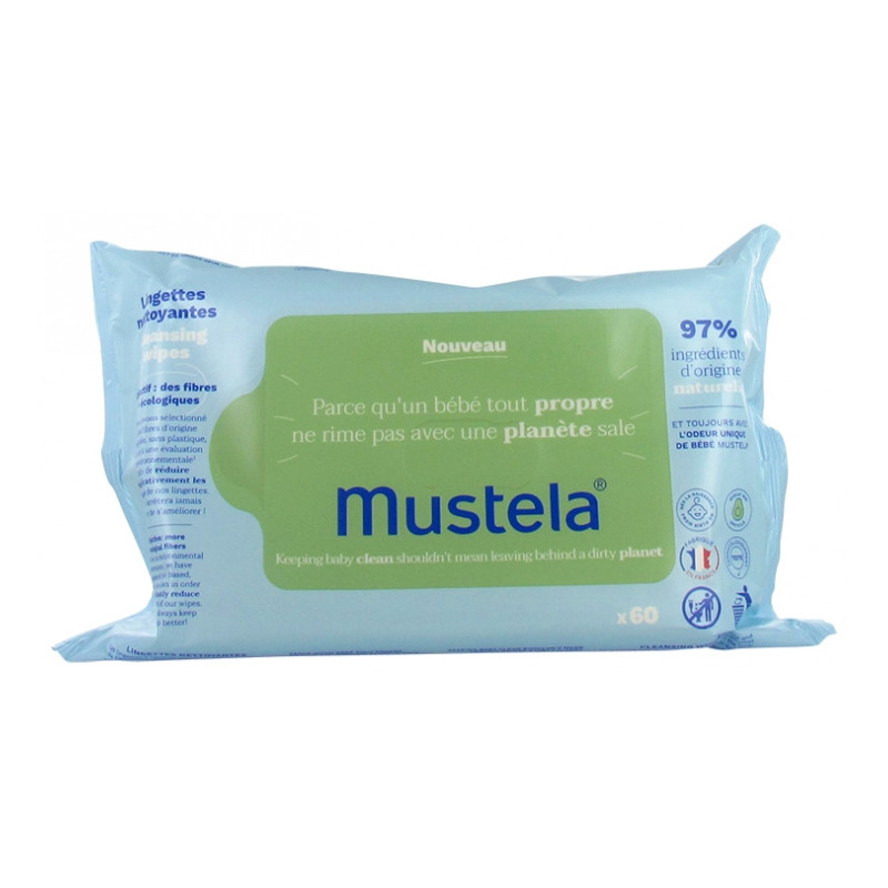 Mustela lingettes nettoyantes lot 5x 60 lingettes MUSTELA- EXPANSCIENCE  3504105037864