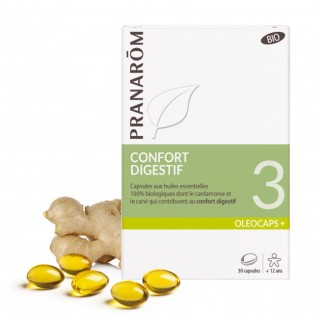 Pranarôm Oléocaps+ 3 Confort digestif Bio - 30 capsules