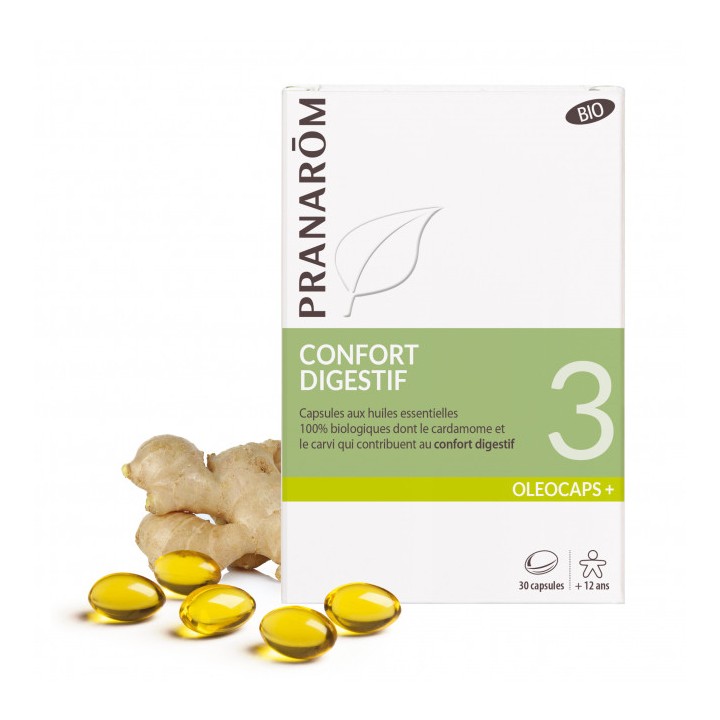Pranarôm Oléocaps+ 3 Confort digestif Bio - 30 capsules