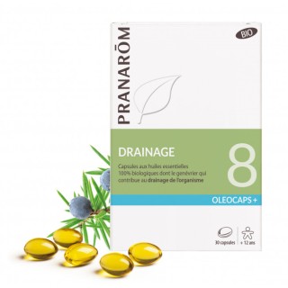 Pranarôm Oléocaps+ 8 Drainage Bio - 30 capsules
