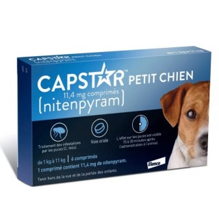 Elanco Capstar anti-puces 11,4mg petit chien de 1 à 11 kg - 6 comprimés