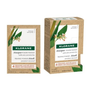 Klorane Masque poudre traitant antipelliculaire au Galanga - 8 Sachets de 3g