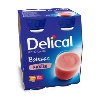 Delical Boisson lactée HP/HC fraise - 4x200ml