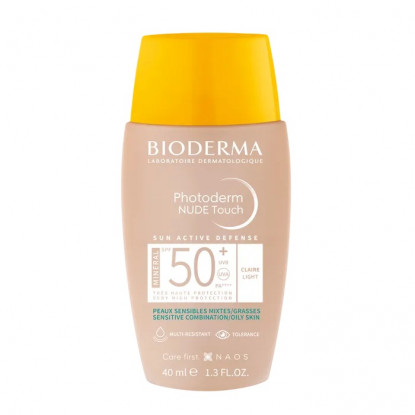 Bioderma Photoderm Nude Touch Soin solaire minéral teinté claire - 40ml