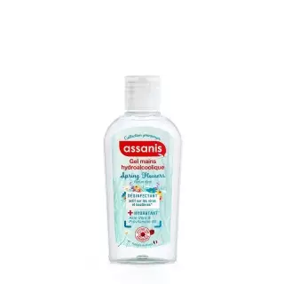 Assanis Gel hydroalcoolique sans rinçage mains - Senteur Spring Flowers - 80ml