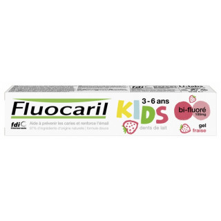 Fluocaril Kids Dentifrice gel fraise 3-6 ans - 50ml