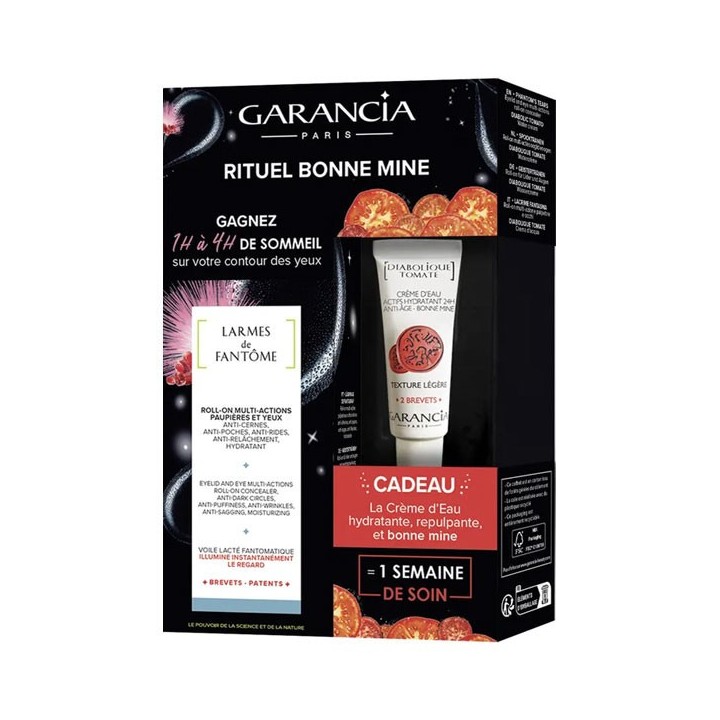 Garancia Coffret Larmes de Fantôme Roll-On paupières et yeux 10ml + Diabolique Tomate Crème d'eau hydratante 6ml Offerte