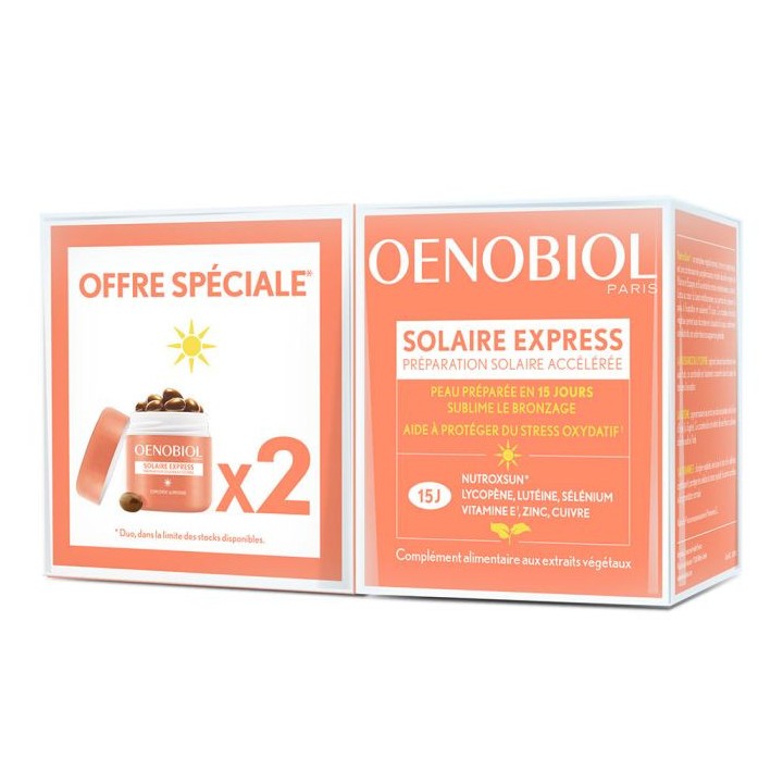Oenobiol Solaire Express - Lot de 2 x 15 capsules