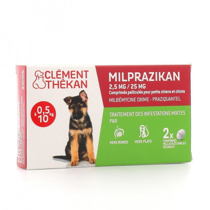 Clément Thékan Milprazikan 2,5 mg/25 mg pour chien - 2 comprimés