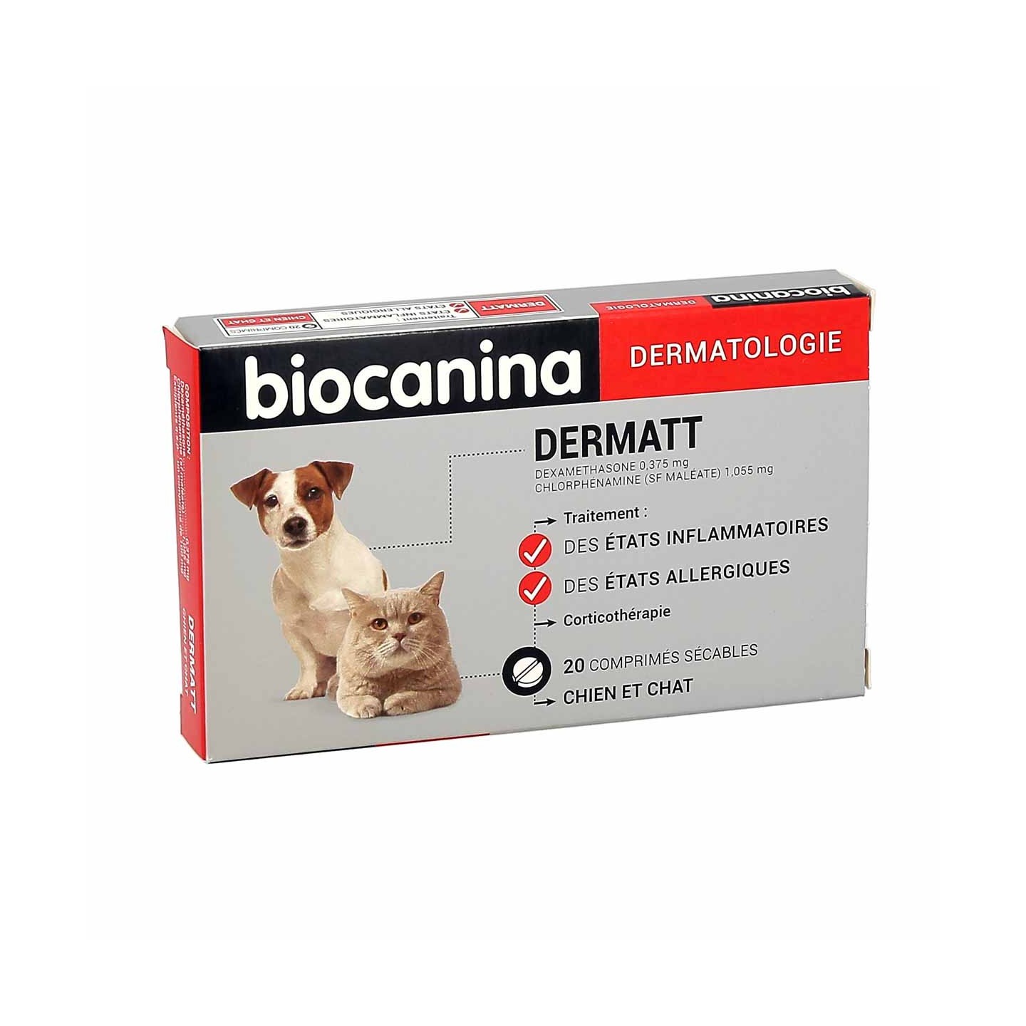 Dermatt de Biocanina - Corticothérapie chien et chat - 20 comprimés