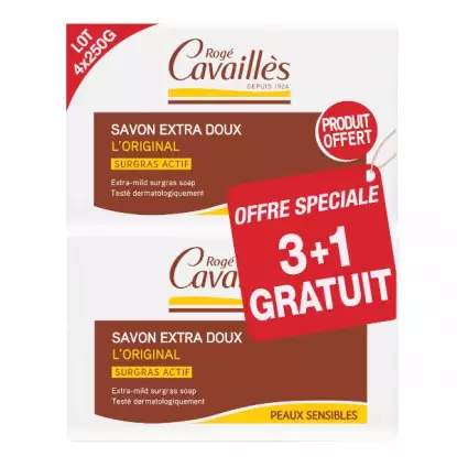 Rogé Cavaillès Savon extra-doux L'Original - 3 x 250g + 1 Gratuit