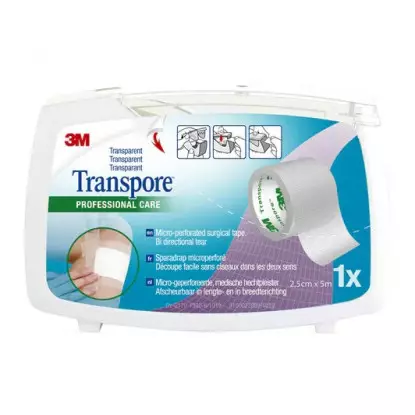 3M Transpore™ Sparadrap standard microperforé - 5m x 2,5cm