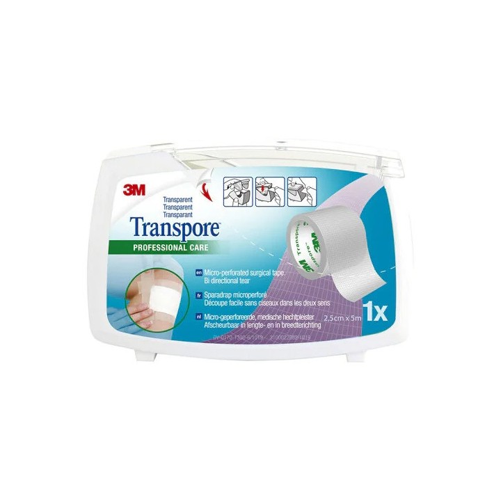 3M Transpore™ Sparadrap standard microperforé - 5m x 2,5cm