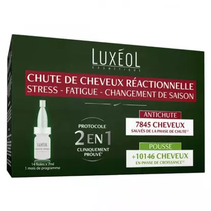 Luxéol Protocole 2 en 1 Chute de cheveux réactionnelle - 14 x 7ml