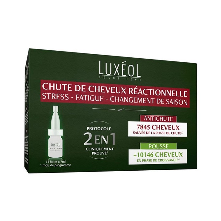 Luxéol Protocole 2 en 1 Chute de cheveux réactionnelle - 14 x 7ml