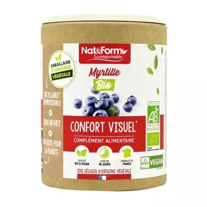 Nat&Form Myrtille bio - 200 gélules