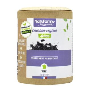 Nat&Form Charbon végétal activé - 200 gélules