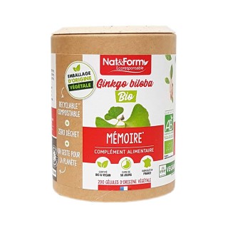Nat&Form Ginkgo biloba bio - 200 gélules