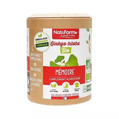 Nat&Form Ginkgo biloba bio - 200 gélules