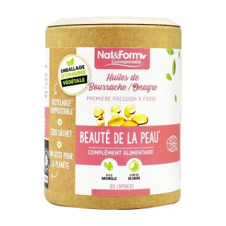 Nat&Form Bourrache onagre bio - 120 capsules