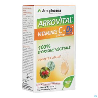 Arkopharma Arkovital Vitamine C + D3 - 20 comprimés