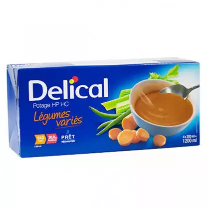 Delical Potage HP/HC Légumes variés - 4 x 200ml